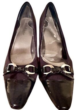 Kelly & Katie Women's Dark Navy Flats with Gold Buckle Accent